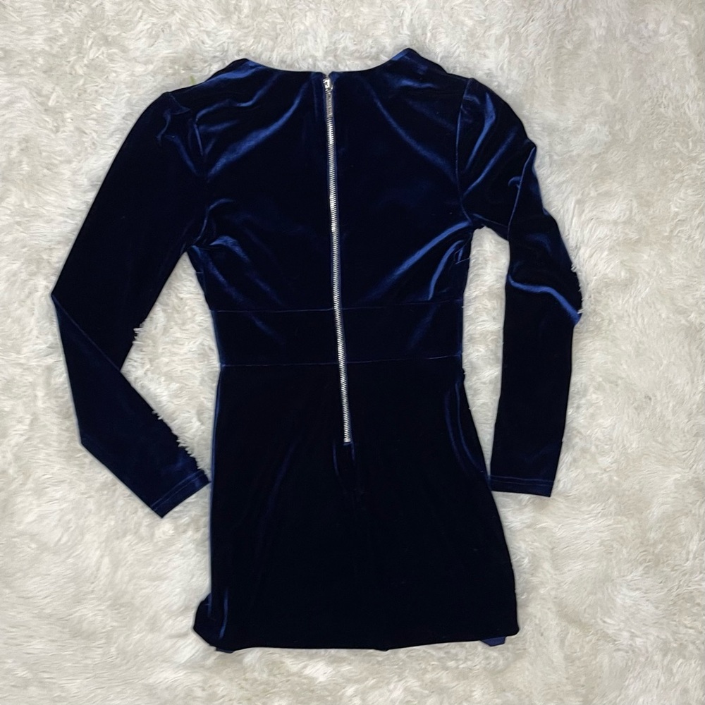 Marciano Royal Blue Velvet Fabiola Long Sleeve Dress size XS - Picture 11 of 13